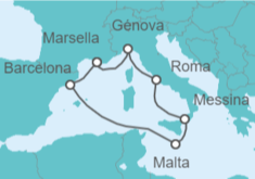 Itinerario del Crucero Francia, Italia, Malta TI - MSC Cruceros