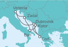 Itinerario del Crucero Italia, Croacia, Grecia, Montenegro TI - MSC Cruceros