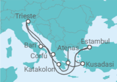 Itinerario del Crucero Turquía, Grecia, Italia TI - MSC Cruceros