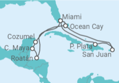 Itinerario del Crucero Puerto Rico, USA, Honduras, México - MSC Cruceros