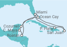 Itinerario del Crucero Honduras, México, USA, Puerto Rico TI - MSC Cruceros