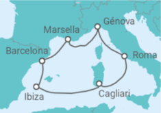 Itinerario del Crucero Francia, España, Italia - MSC Cruceros