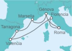 Itinerario del Crucero España, Italia, Francia TI - MSC Cruceros