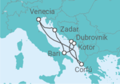 Itinerario del Crucero Grecia, Croacia, Montenegro, Italia TI - MSC Cruceros