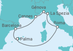 Itinerario del Crucero España, Francia, Italia TI - MSC Cruceros