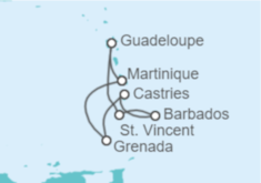 Itinerario del Crucero Guadalupe, Barbados, Santa Lucía TI - MSC Cruceros