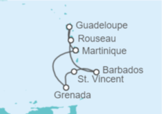 Itinerario del Crucero Barbados, Martinica TI - MSC Cruceros