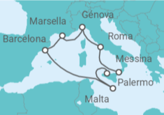 Itinerario del Crucero Malta, España, Francia, Italia - MSC Cruceros