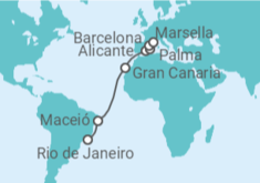 Itinerario del Crucero Brasil, España - MSC Cruceros