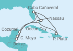 Itinerario del Crucero Belice, México, Bahamas, USA TI - MSC Cruceros