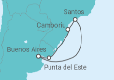 Itinerario del Crucero Uruguay, Brasil - MSC Cruceros