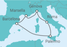 Itinerario del Crucero Italia, España, Francia TI - MSC Cruceros