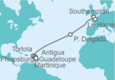 Itinerario del Crucero Francia, Portugal, Islas Vírgenes - Reino Unido, Saint Maarten, Antigua Y Barbuda, Martinica TI - MSC Cruceros