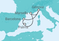 Itinerario del Crucero España, Italia - MSC Cruceros