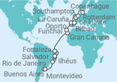 Itinerario del Crucero desde Buenos Aires (Argentina) a Copenhague (Dinamarca) - MSC Cruceros