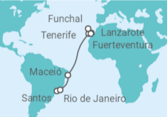 Itinerario del Crucero Brasil, España - MSC Cruceros