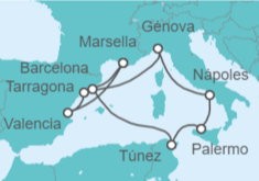 Itinerario del Crucero España, Italia, Túnez TI - MSC Cruceros