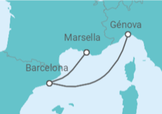 Itinerario del Crucero España, Italia - MSC Cruceros