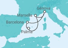 Itinerario del Crucero España, Italia TI - MSC Cruceros