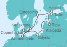 Itinerario del Crucero Polonia, Lituania, Letonia, Estonia, Finlandia, Suecia, Dinamarca TI - MSC Cruceros