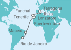 Itinerario del Crucero Brasil, España, Portugal - MSC Cruceros