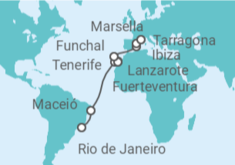 Itinerario del Crucero Brasil, España, Portugal - MSC Cruceros