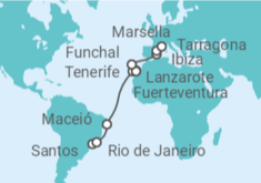 Itinerario del Crucero Brasil, España, Portugal - MSC Cruceros