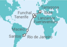 Itinerario del Crucero Brasil, España, Portugal - MSC Cruceros