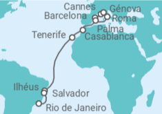 Itinerario del Crucero Francia, Italia, España, Marruecos, Brasil TI - MSC Cruceros