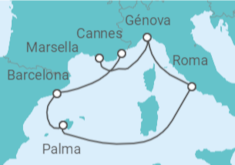 Itinerario del Crucero Italia, España - MSC Cruceros