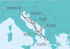 Itinerario del Crucero Croacia, Grecia, Montenegro, Italia - MSC Cruceros