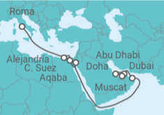 Itinerario del Crucero Qatar, Emiratos Arabes, Omán, Jordania, Egipto TI - MSC Cruceros