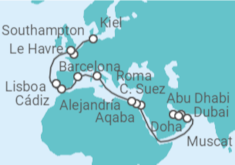 Itinerario del Crucero desde Dubái (EAU) a Kiel (Alemania) - MSC Cruceros