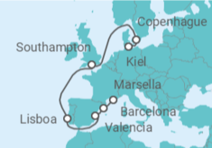 Itinerario del Crucero Dinamarca, Reino Unido, Portugal, España - MSC Cruceros