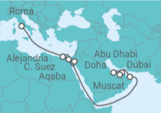 Itinerario del Crucero Qatar, Emiratos Arabes, Omán, Jordania, Egipto - MSC Cruceros