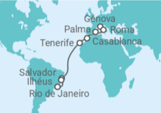 Itinerario del Crucero Italia, España, Marruecos, Brasil TI - MSC Cruceros