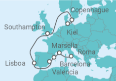 Itinerario del Crucero Dinamarca, Reino Unido, Portugal, España, Francia - MSC Cruceros