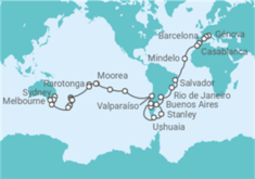 Itinerario del Crucero Vuelta al mundo - MSC Cruceros