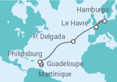 Itinerario del Crucero Guadalupe, Saint Maarten, Portugal, Alemania TI - MSC Cruceros