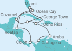 Itinerario del Crucero México, Islas Caimán, Jamaica, USA, Aruba, Colombia, Panamá, Honduras TI - MSC Cruceros