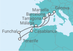 Itinerario del Crucero Marruecos, España, Portugal, Francia, Italia - MSC Cruceros