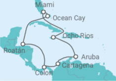 Itinerario del Crucero Jamaica, Aruba, Colombia, Panamá, Honduras TI - MSC Cruceros