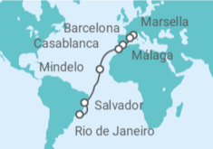 Itinerario del Crucero España, Marruecos, Cabo Verde, Brasil - MSC Cruceros