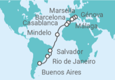 Itinerario del Crucero desde Génova (Italia) a Buenos Aires (Argentina) - MSC Cruceros