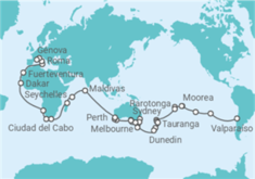 Itinerario del Crucero Vuelta al mundo - MSC Cruceros