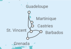 Itinerario del Crucero Santa Lucía, Martinica, Guadalupe - MSC Cruceros