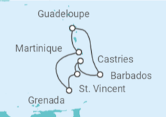 Itinerario del Crucero Barbados, Santa Lucía, Martinica - MSC Cruceros