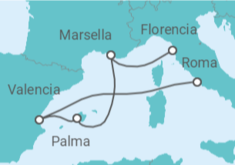 Itinerario del Crucero Francia, España - MSC Cruceros