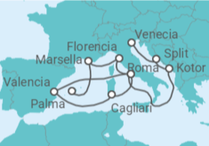 Itinerario del Crucero Croacia, Montenegro, Italia, España, Francia - MSC Cruceros