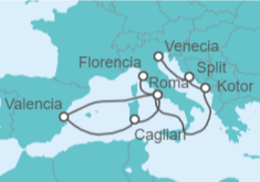 Itinerario del Crucero Croacia, Montenegro, Italia, España TI - MSC Cruceros